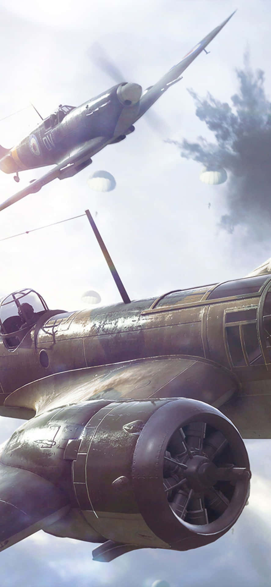 Iphonexs Max Bakgrundsbild För Battlefield V Planes-företaget.