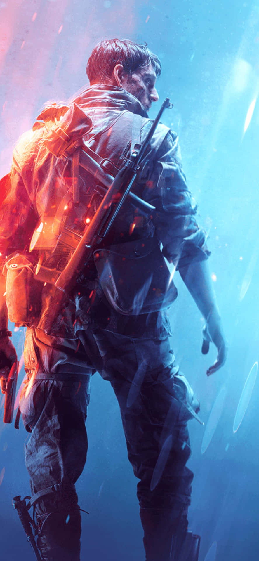 Iphone Xs Max Battlefield V Soldier Back Background