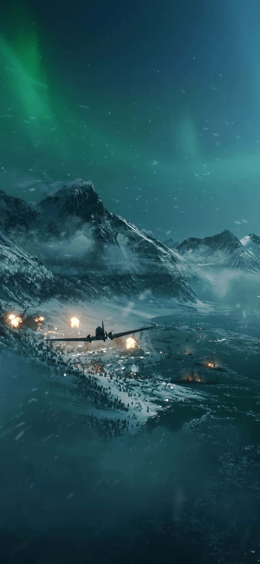 Iphonexs Max Battlefield V Fliegende Küste Nacht Hintergrund