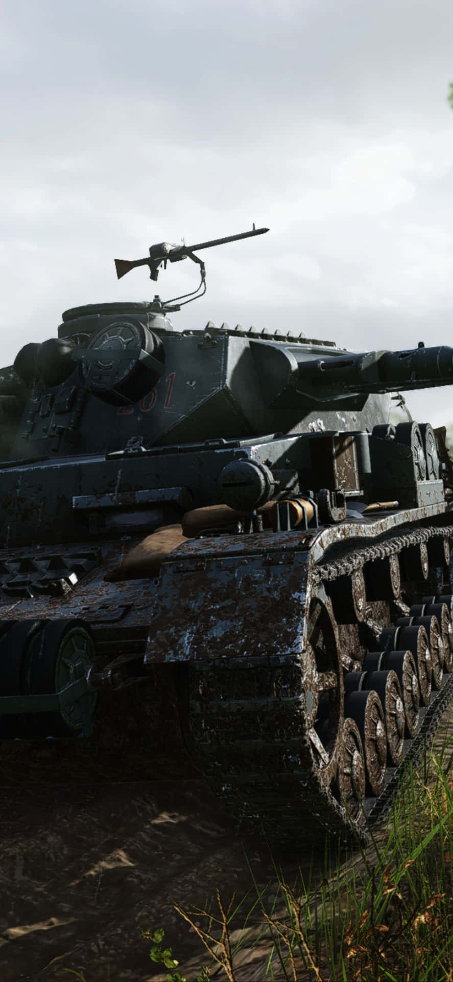 Iphonexs Max Battlefield V Tank Gräs Bakgrund.