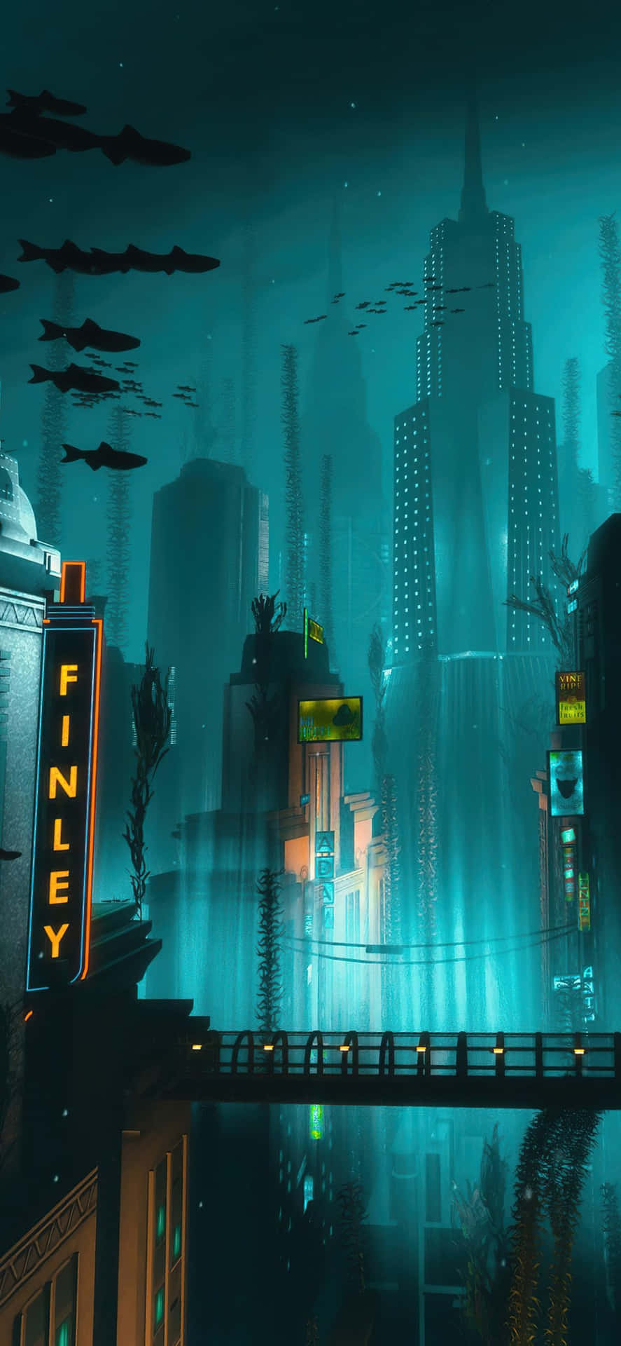 Iphone Xs Max Bioshock Infinite Underwater World Background