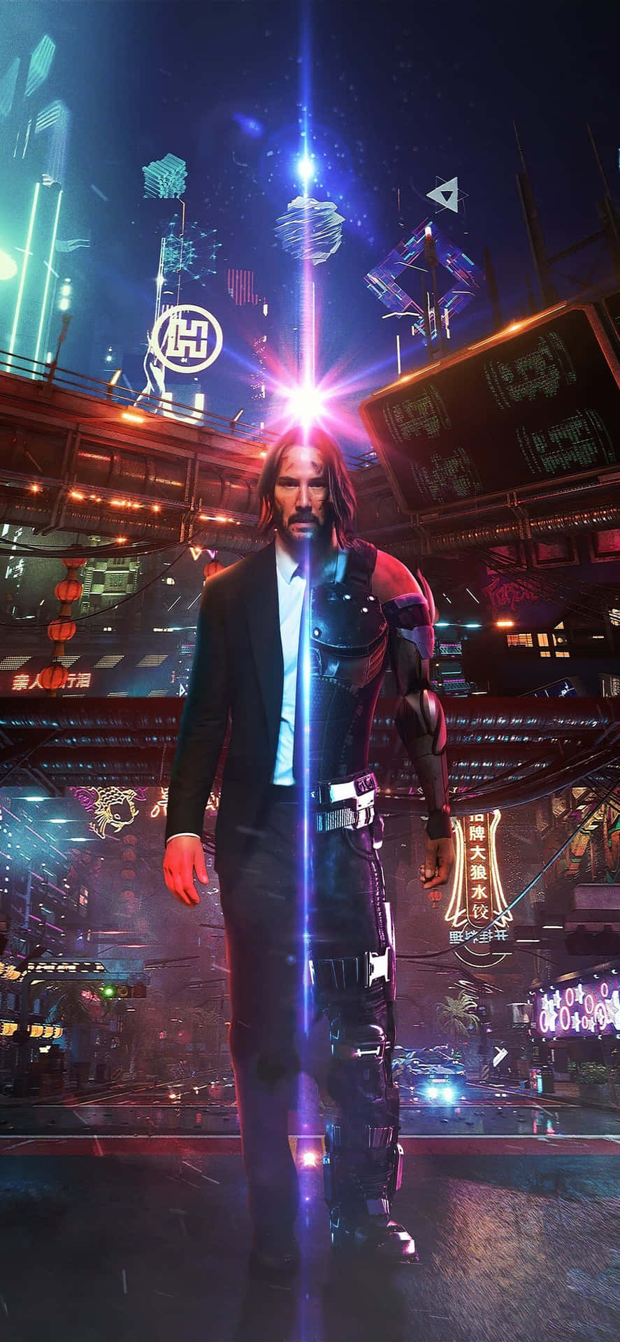 Fondode Pantalla De Keanu Reeves En Cyberpunk 2077 Para Iphone Xs Max.