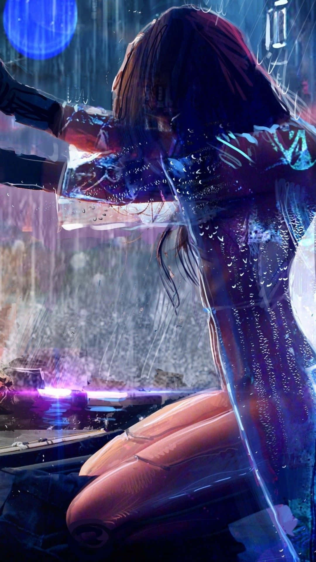 iPhone XS Max Cyberpunk 2077 Cyborg Girl Background