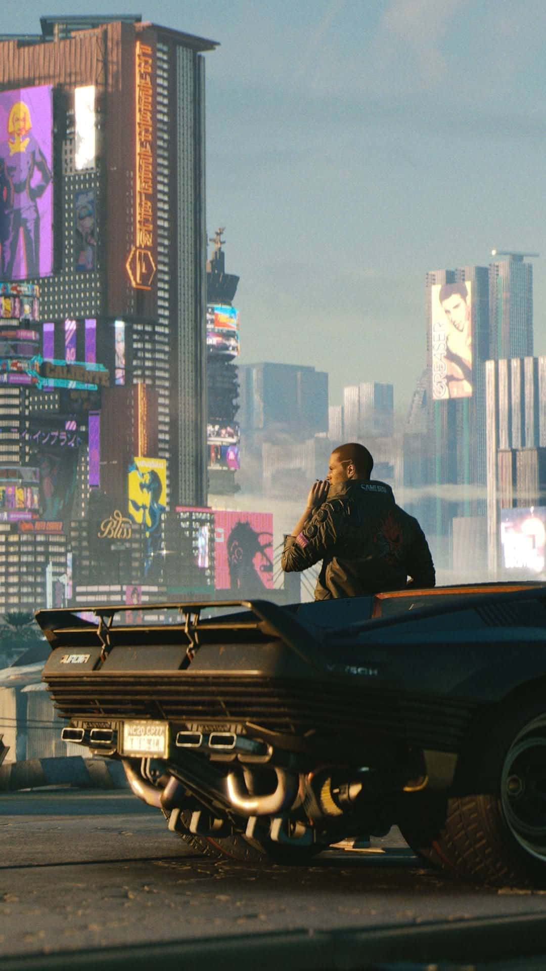 iPhone XS Max Cyberpunk 2077 City Background