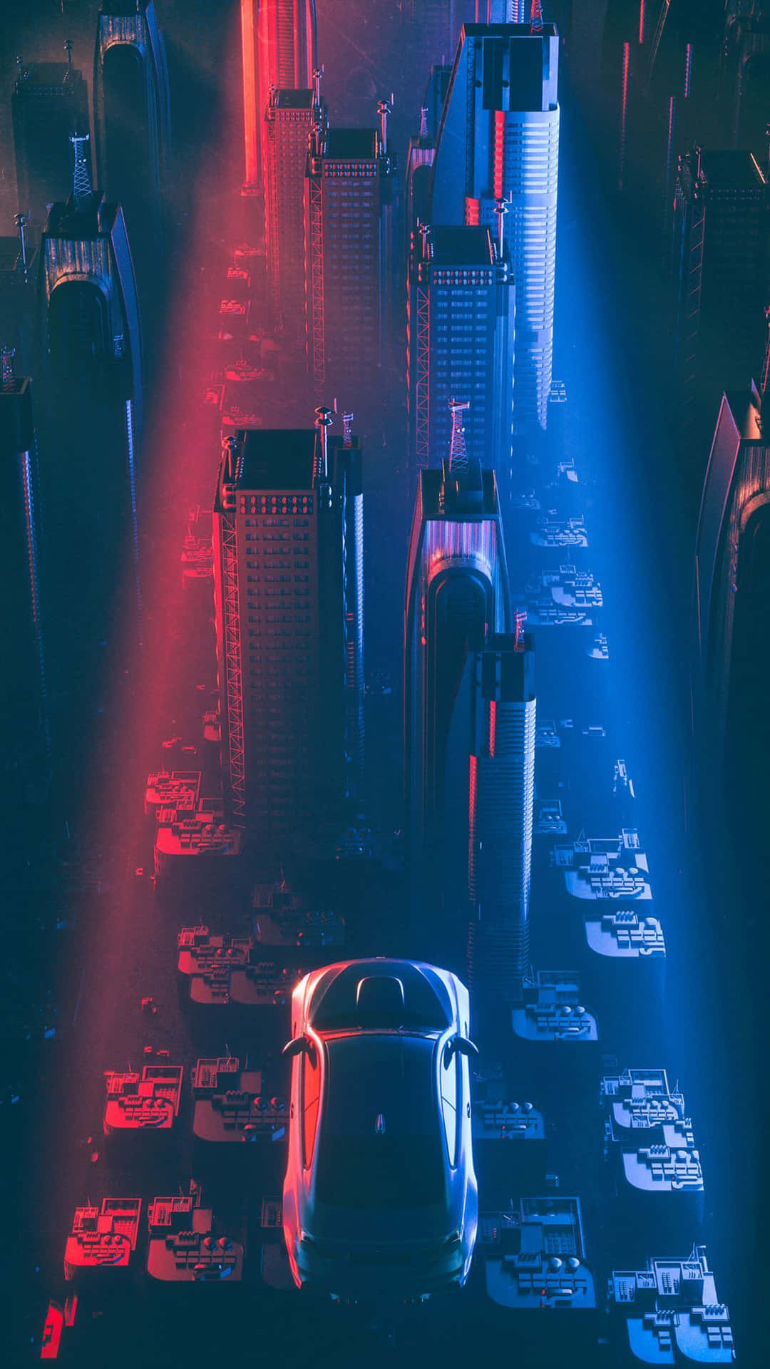 Iphonexs Max Cyberpunk 2077 City Buildings Bakgrundsbild