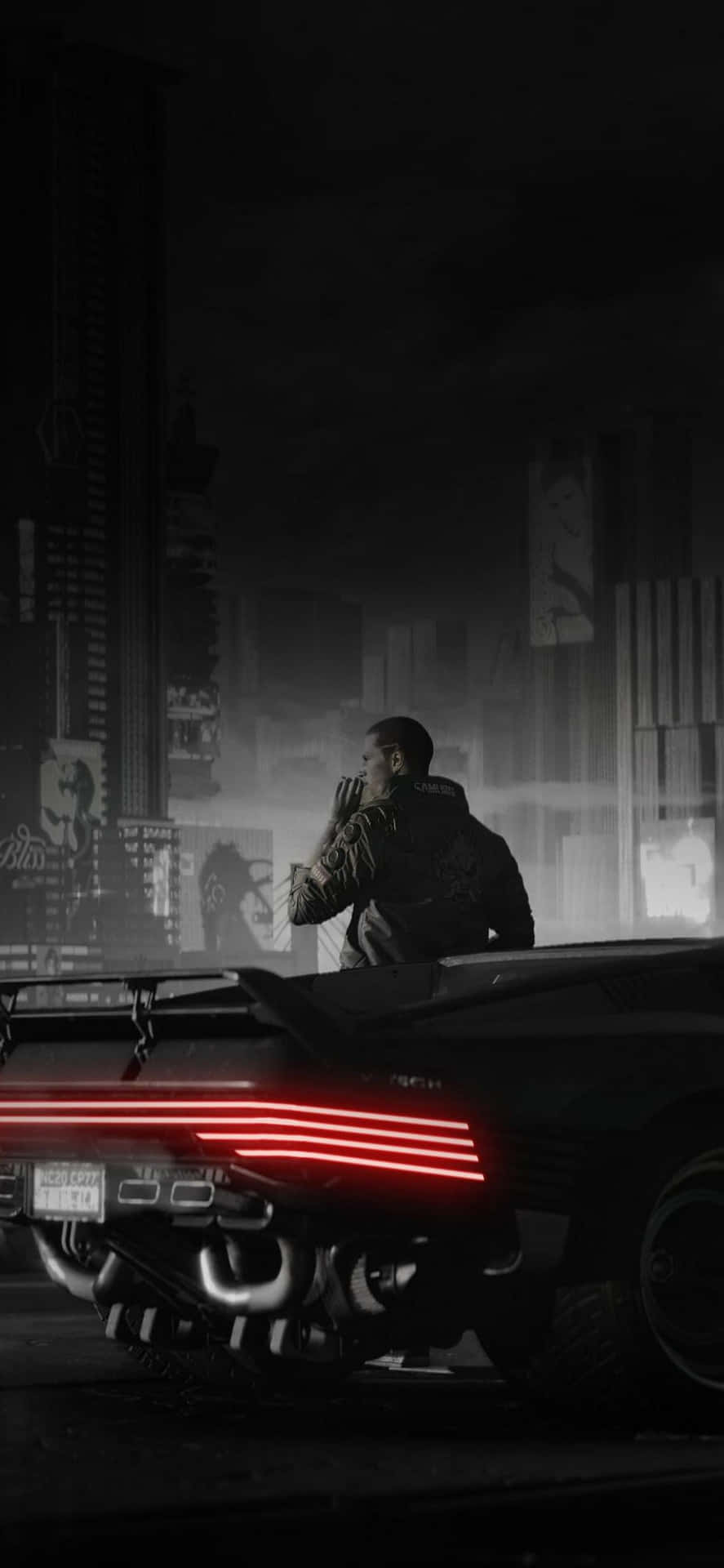 Download iPhone XS Max Cyberpunk 2077 Dark Background