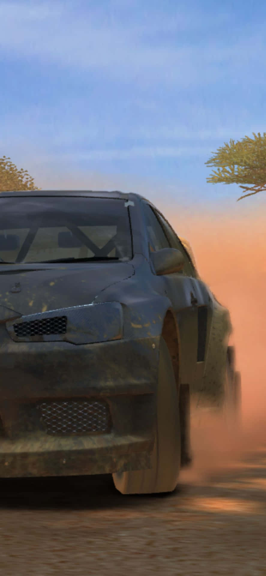 A Car Driving Through A Desert