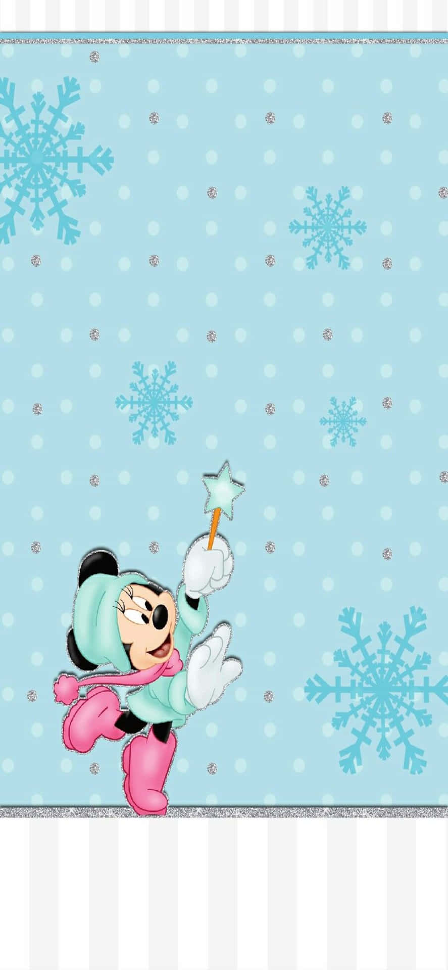 Mickey Mouse Snowflakes Wallpaper