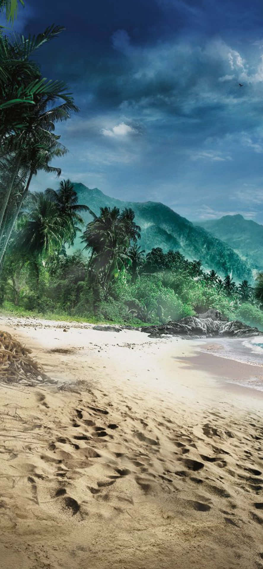 Fundode Tela Do Iphone Xs Max Far Cry 3 Com Pegadas Na Ilha Rook.