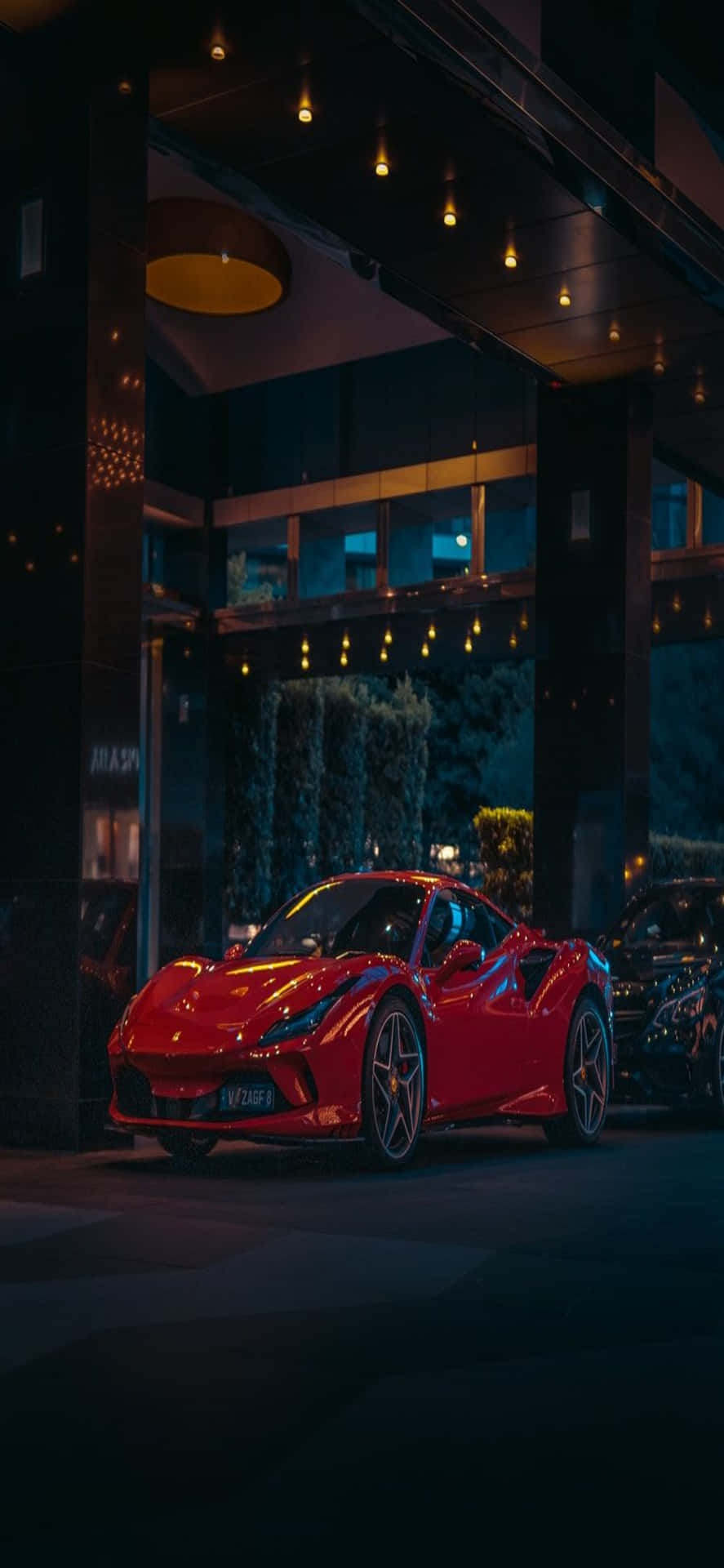 Iphonexs Max Ferrari Hintergrund, Roter Ferrari 458 Speciale In Der Nacht