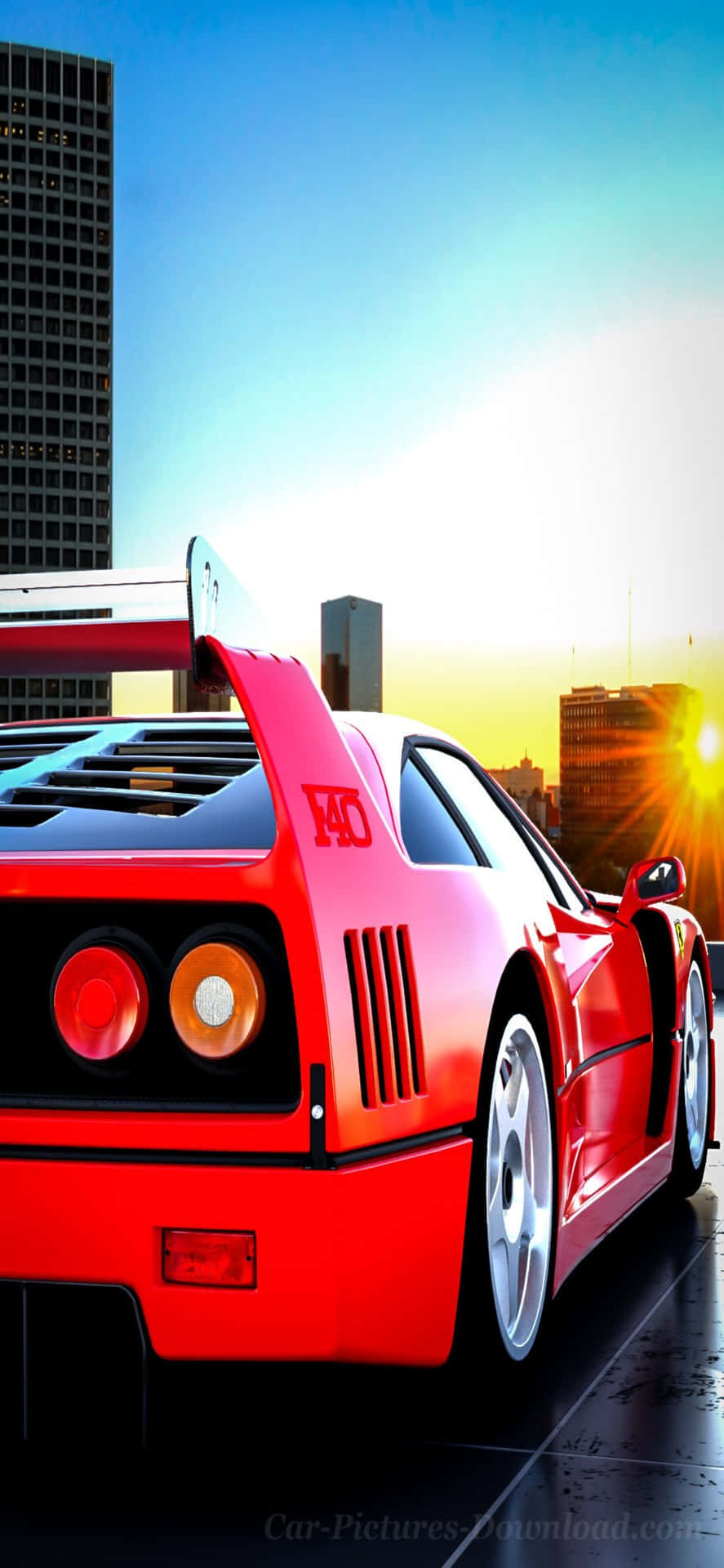 Iphonexs Max Ferrari-hintergrundzeichnung Eines Roten Ferrari F40