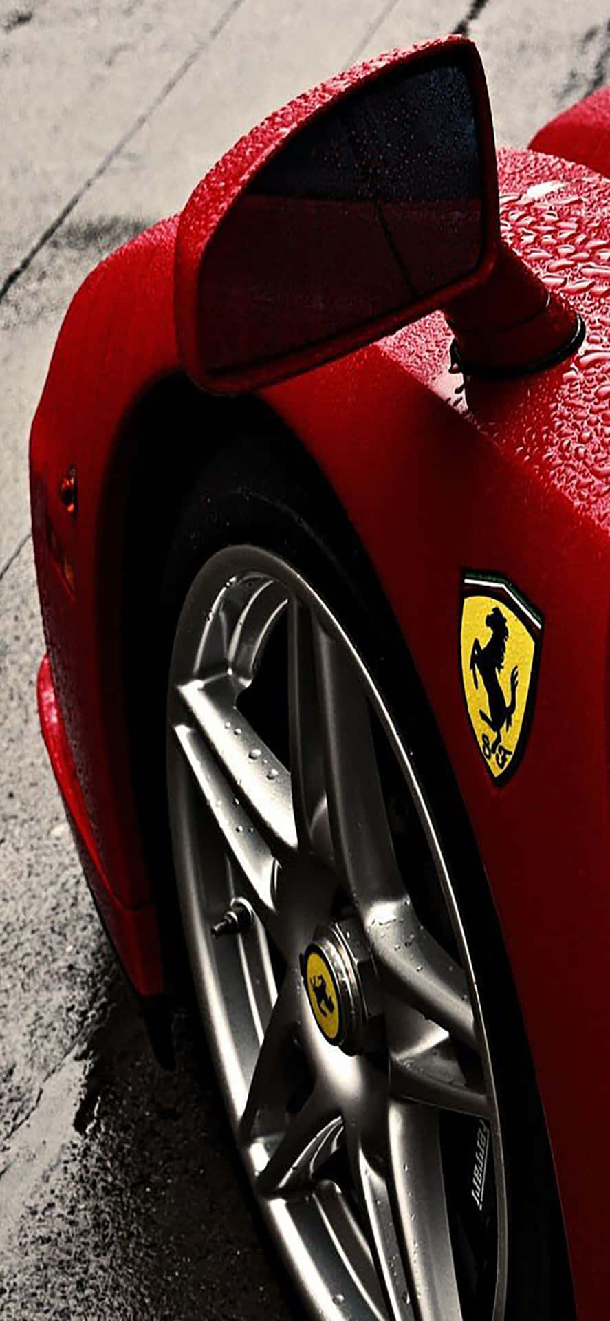 Iphonexs Max Ferrari Bakgrundsbild Sida Profil Av En Röd Ferrari Enzo.