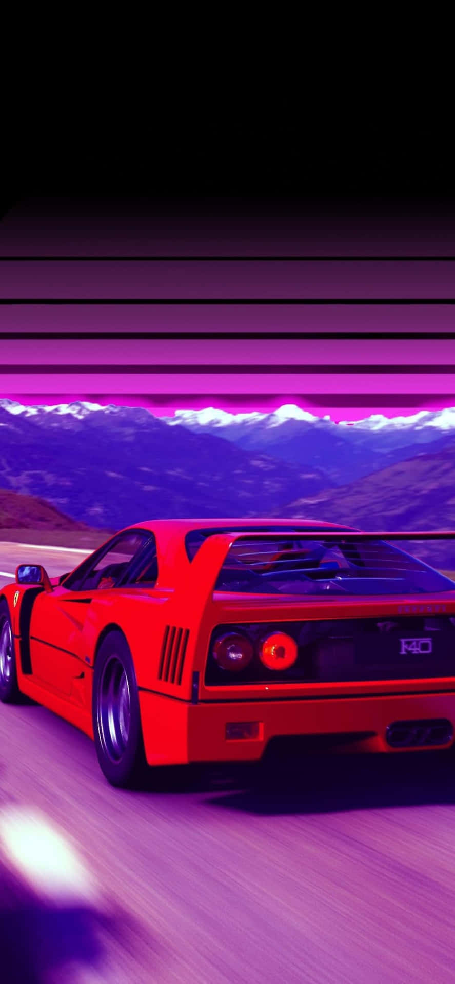 Iphone Xs Max Ferrari baggrund Rød Ferrari F40 lilla baggrund