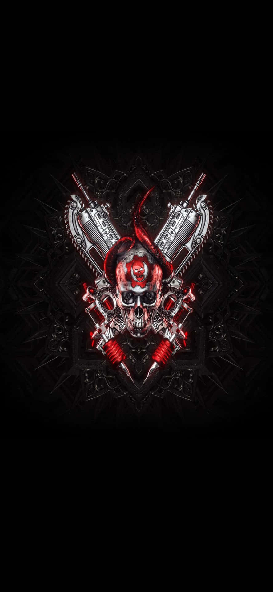 Sfondosimmetrico Con Il Logo Di Gears Of War 5 Per Iphone Xs Max