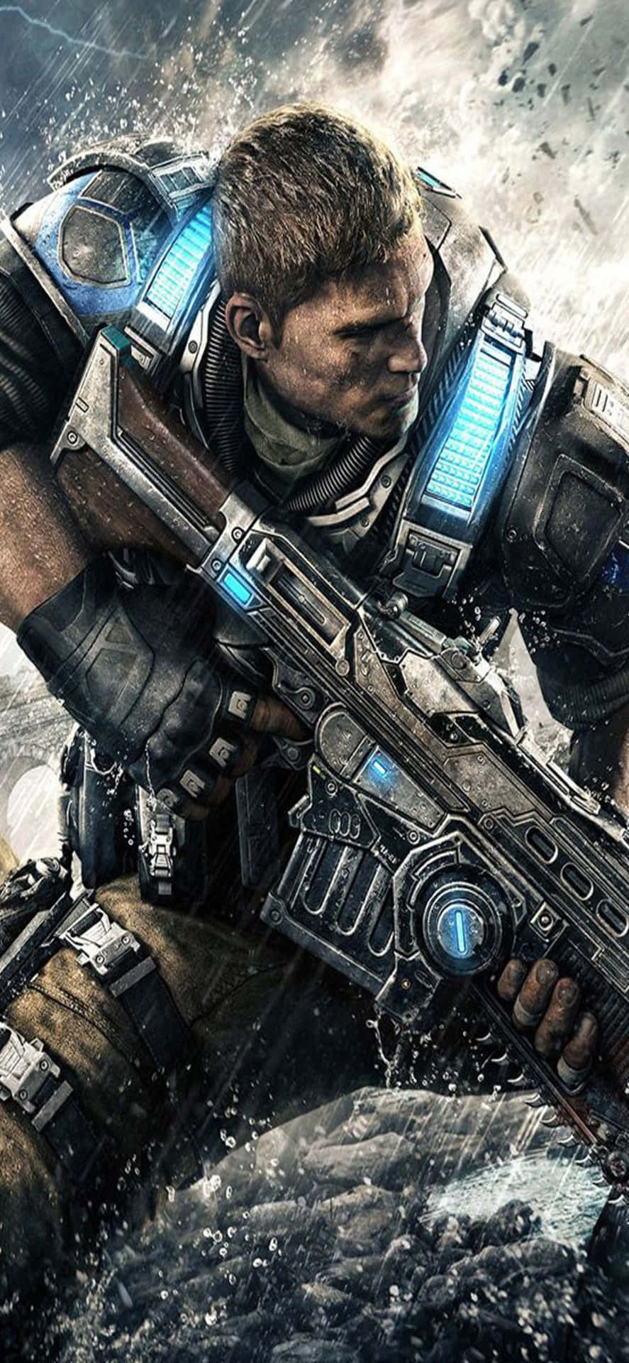 Iphonexs Max Gears Of War 5 Jd Rifle Hintergrund