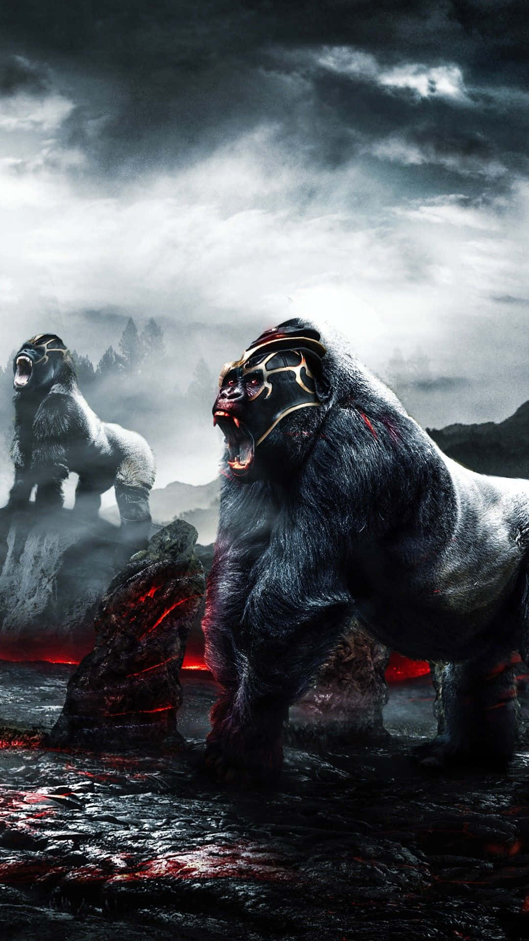 Iphonexs Max Gorilla Bakgrund Primal Apes