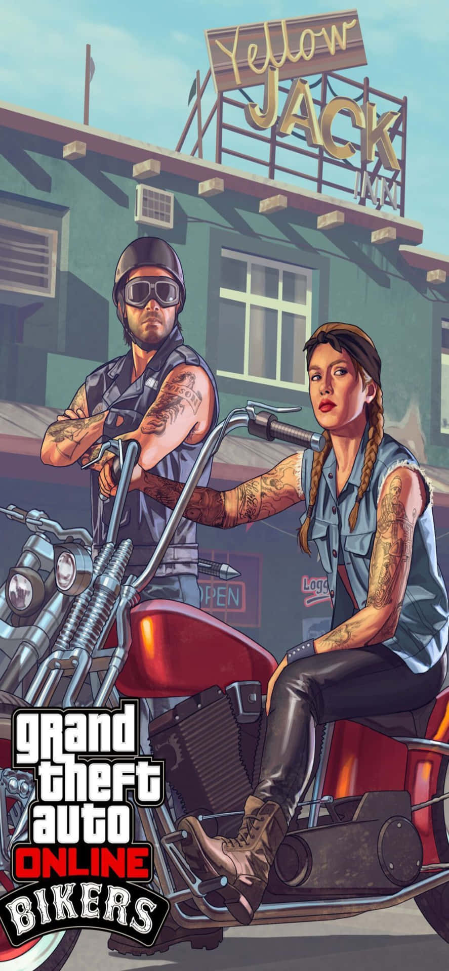 Iphonexs Max Grand Theft Auto V Bakgrundsbild Bikers Dlc Affisch