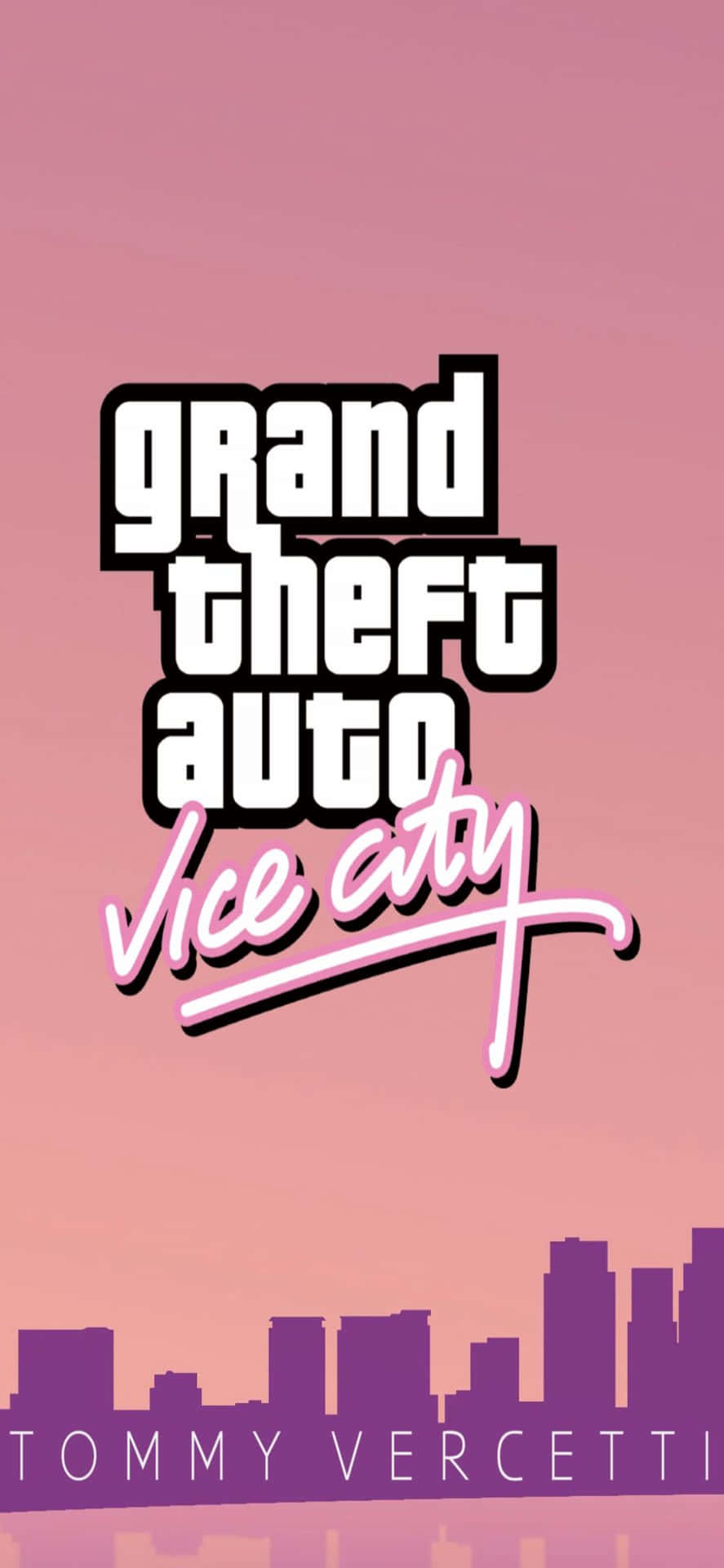 Iphonexs Max Bakgrundsbild Med Grand Theft Auto V I Rosa Vice City Posters Stil.
