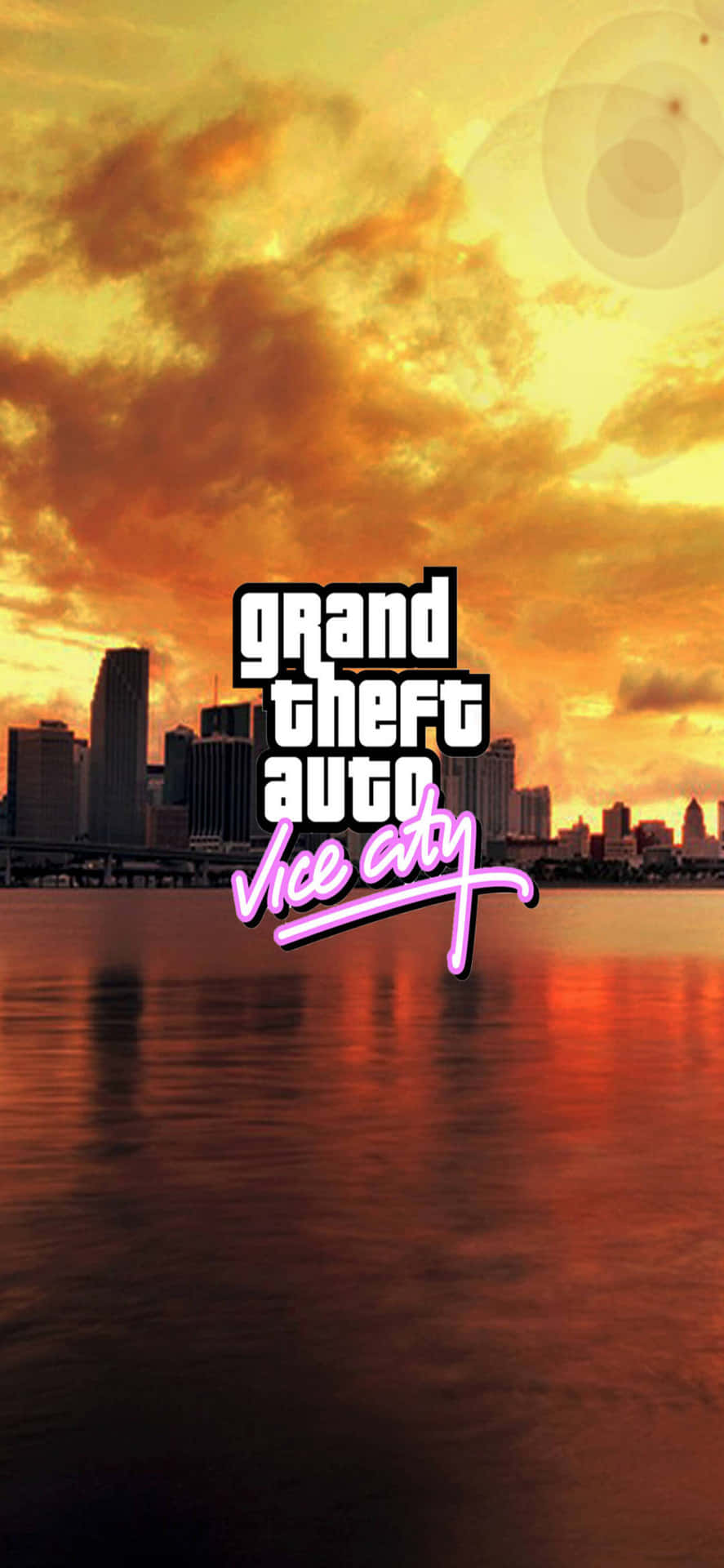 Iphonexs Max Bakgrundsbild Av Grand Theft Auto V Vice City Affisch Strandaffisch.
