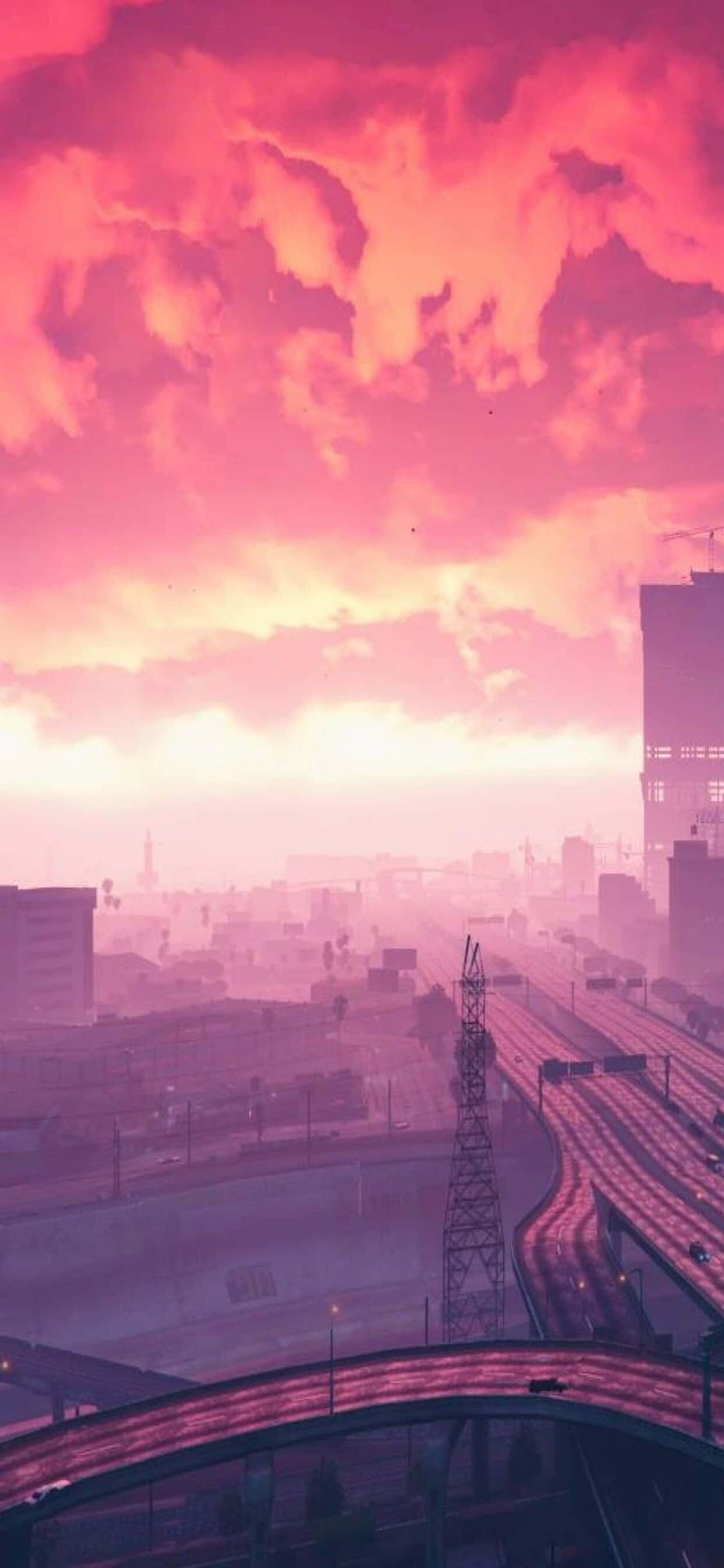 Iphone Xs Max Grand Theft Auto V Background Purple Sunset