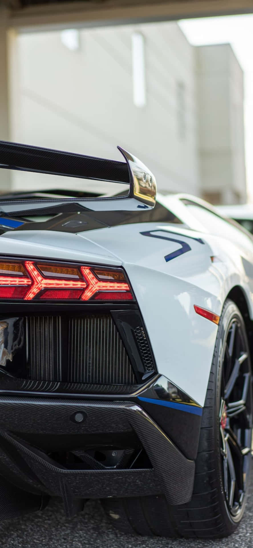Iphonexs Max Lamborghini Vit Bakgrundsbild.