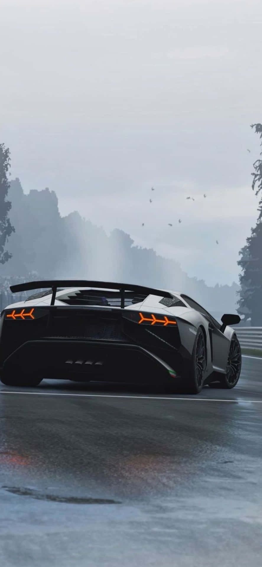 Iphonexs Max Lamborghini Aventador Svart Bakgrundsbild.