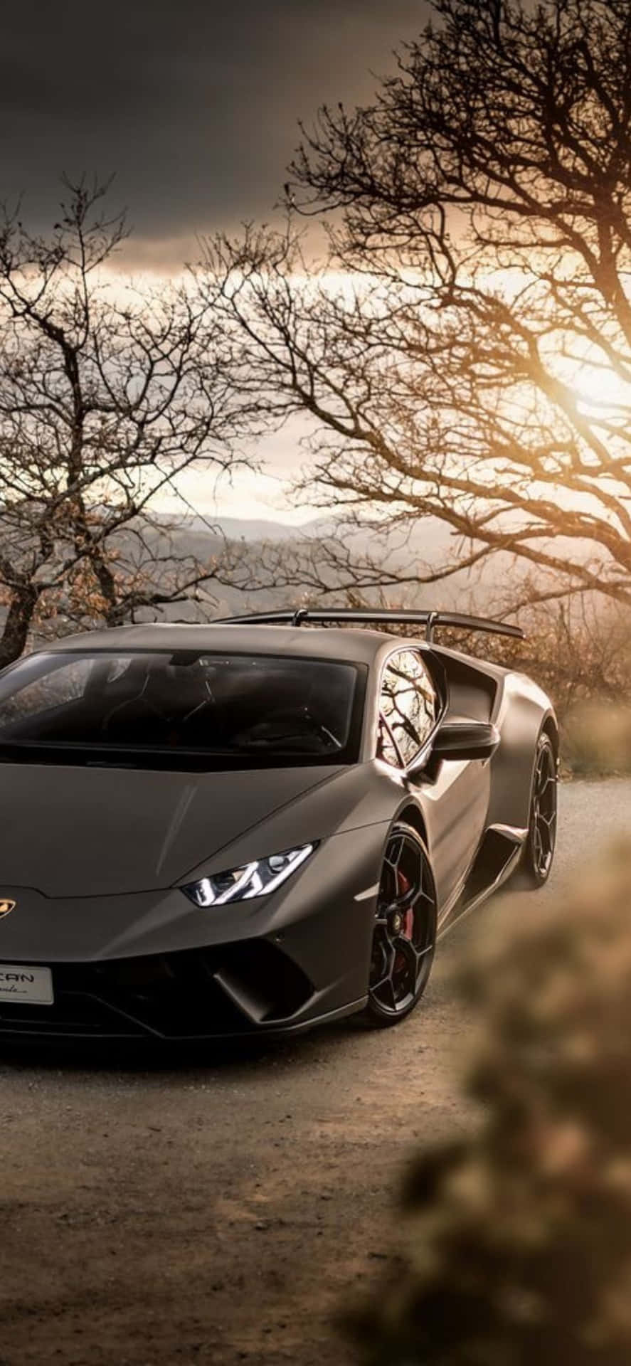 iPhone XS Max Lamborghini Gray Huracan Background