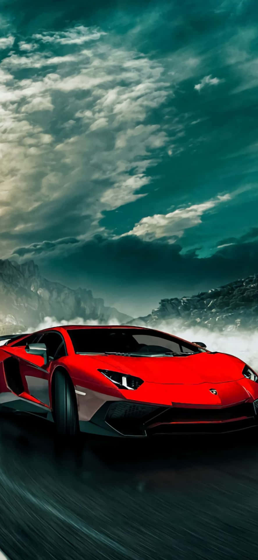 Iphonexs Max Lamborghini Red Aventador Bakgrundsbild