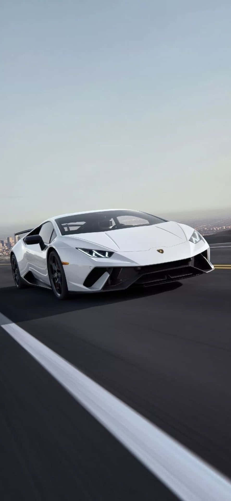 Iphonexs Max Lamborghini Huracan Evo Med Vit Bakgrund.