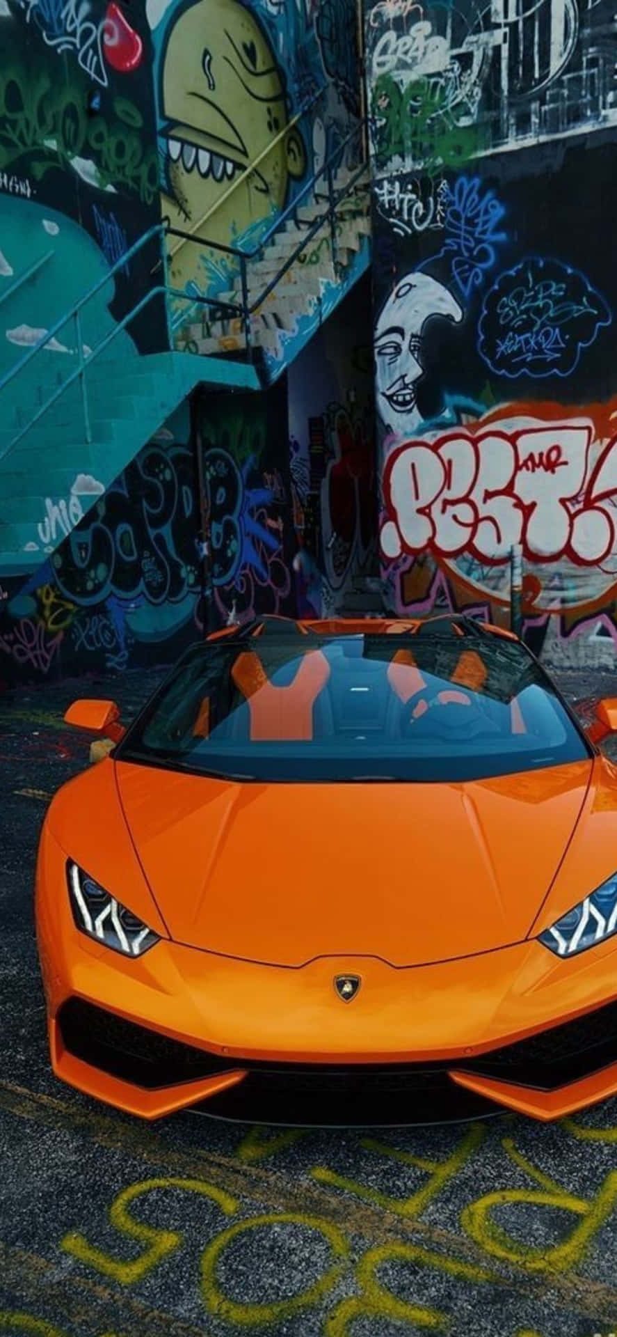 iPhone XS Max Lamborghini Orange Huracan Background