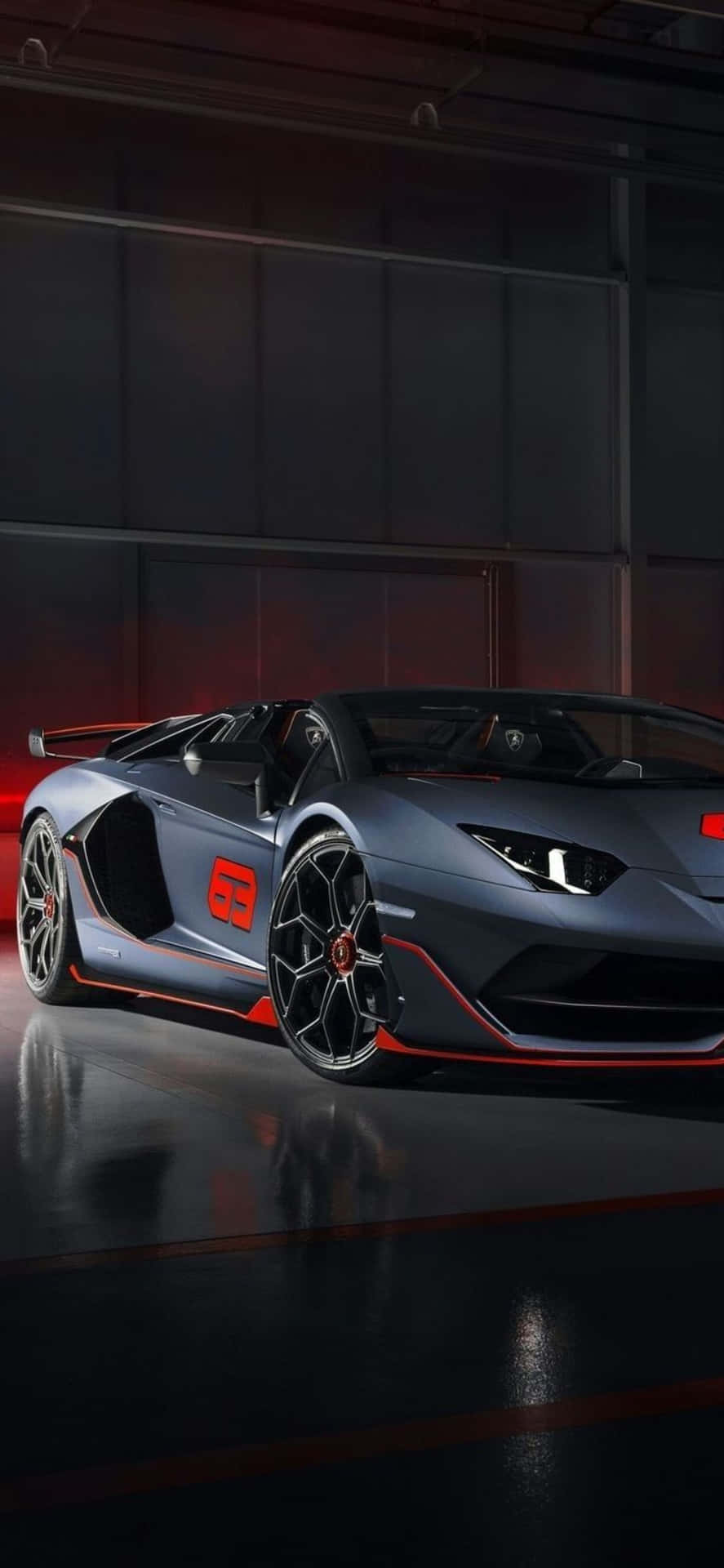iPhone XS Max Lamborghini Red And Gray Background