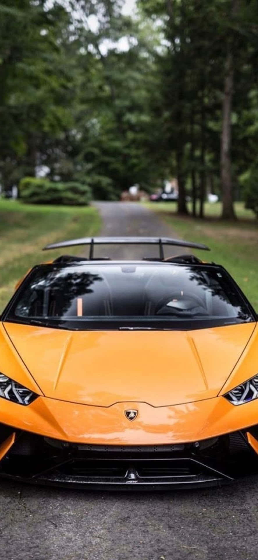 Iphonexs Max Lamborghini Svart Och Orange Bakgrund.