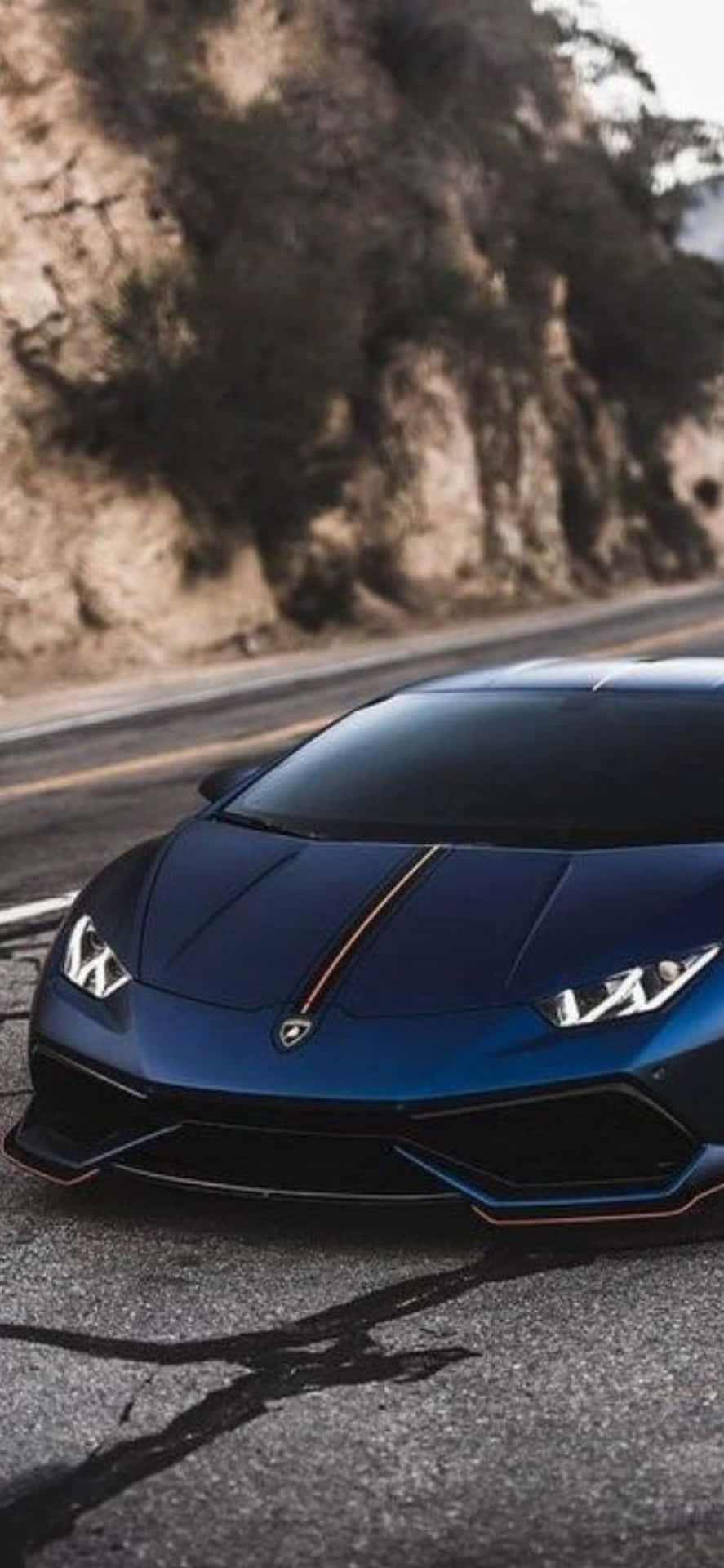 Iphonexs Max Lamborghini Blue Huracan Bakgrundsbild