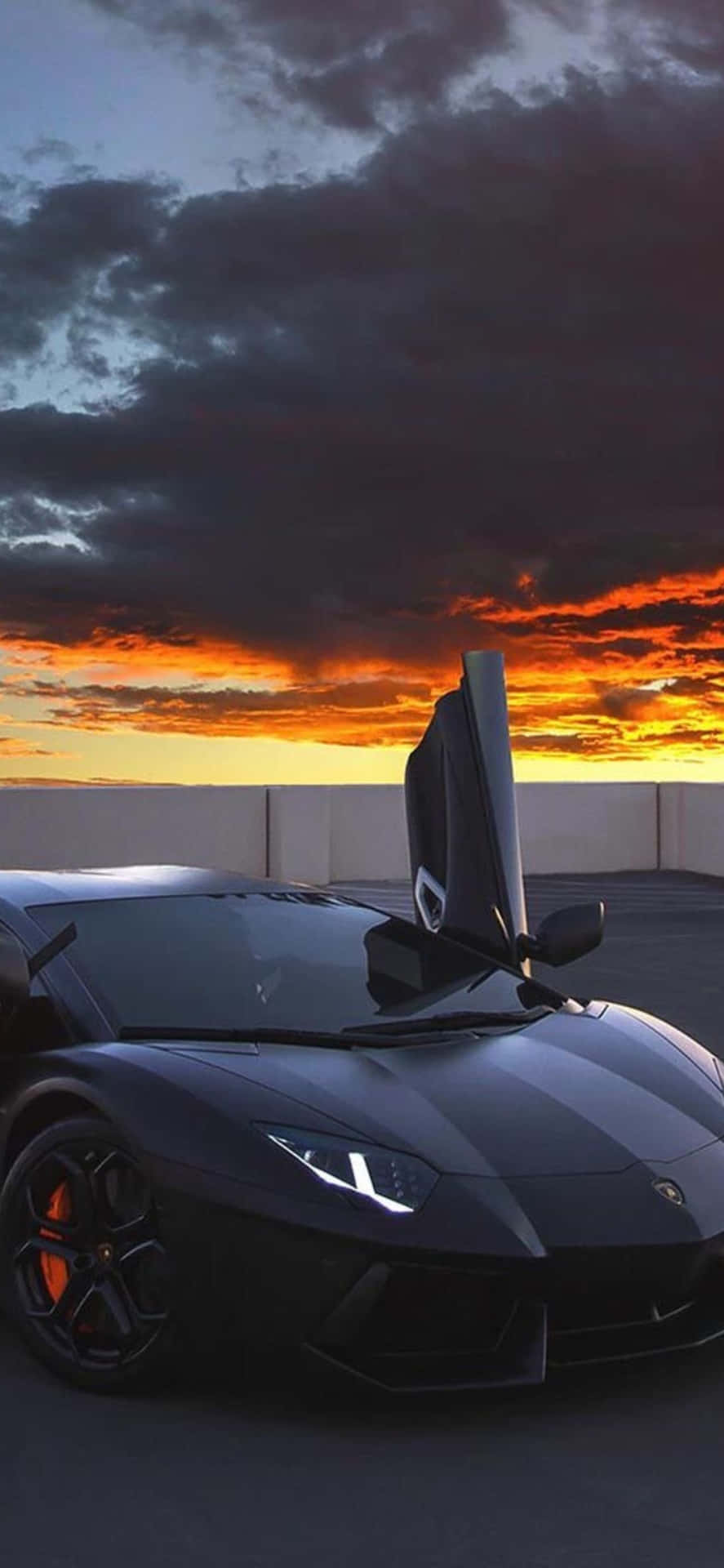Iphonexs Max Lamborghini Black Aventador Bakgrundsbild.