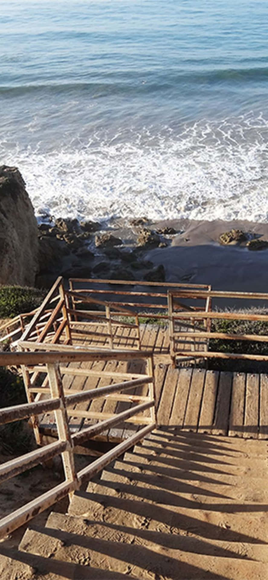 Iphone Xs Max Malibu Staircase By The Beach  Background