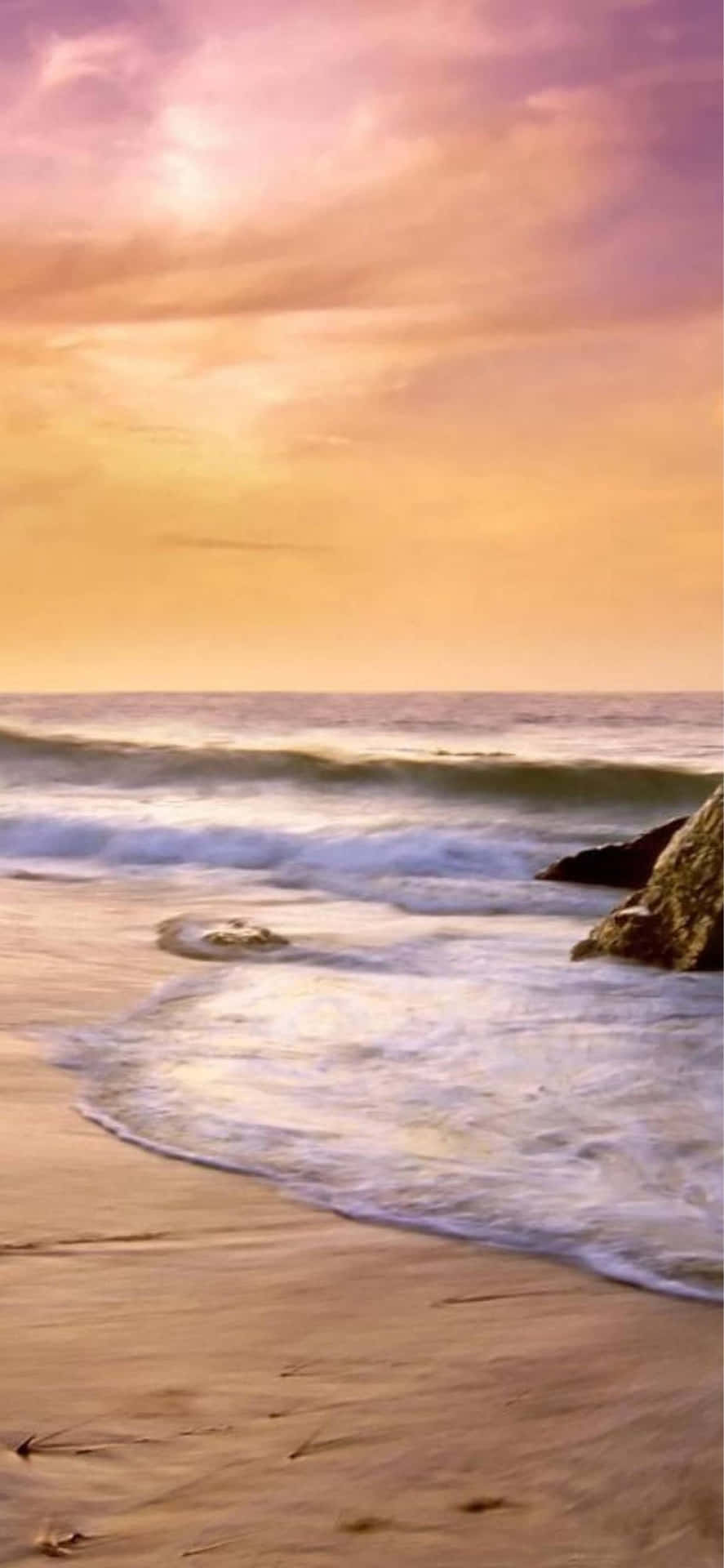 Iphonexs Max Malibu Ocean Side Sunset Sky Bakgrund