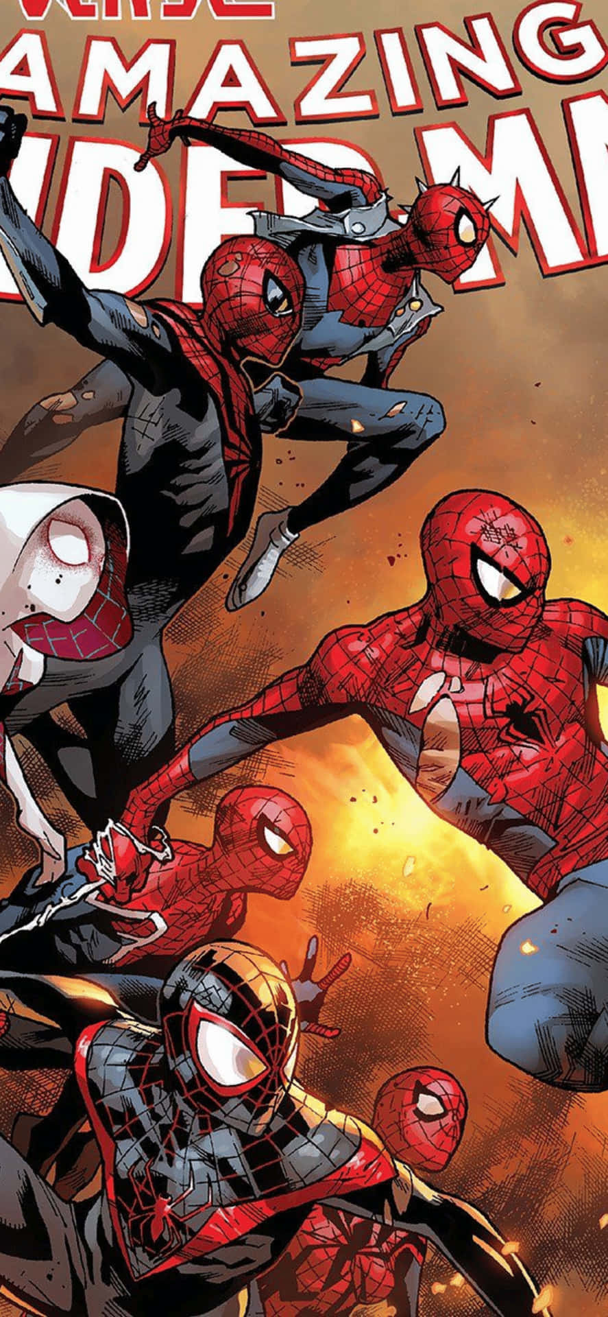 Iphonexs Max Marvel Spiderman Multivers Bakgrundsbild.