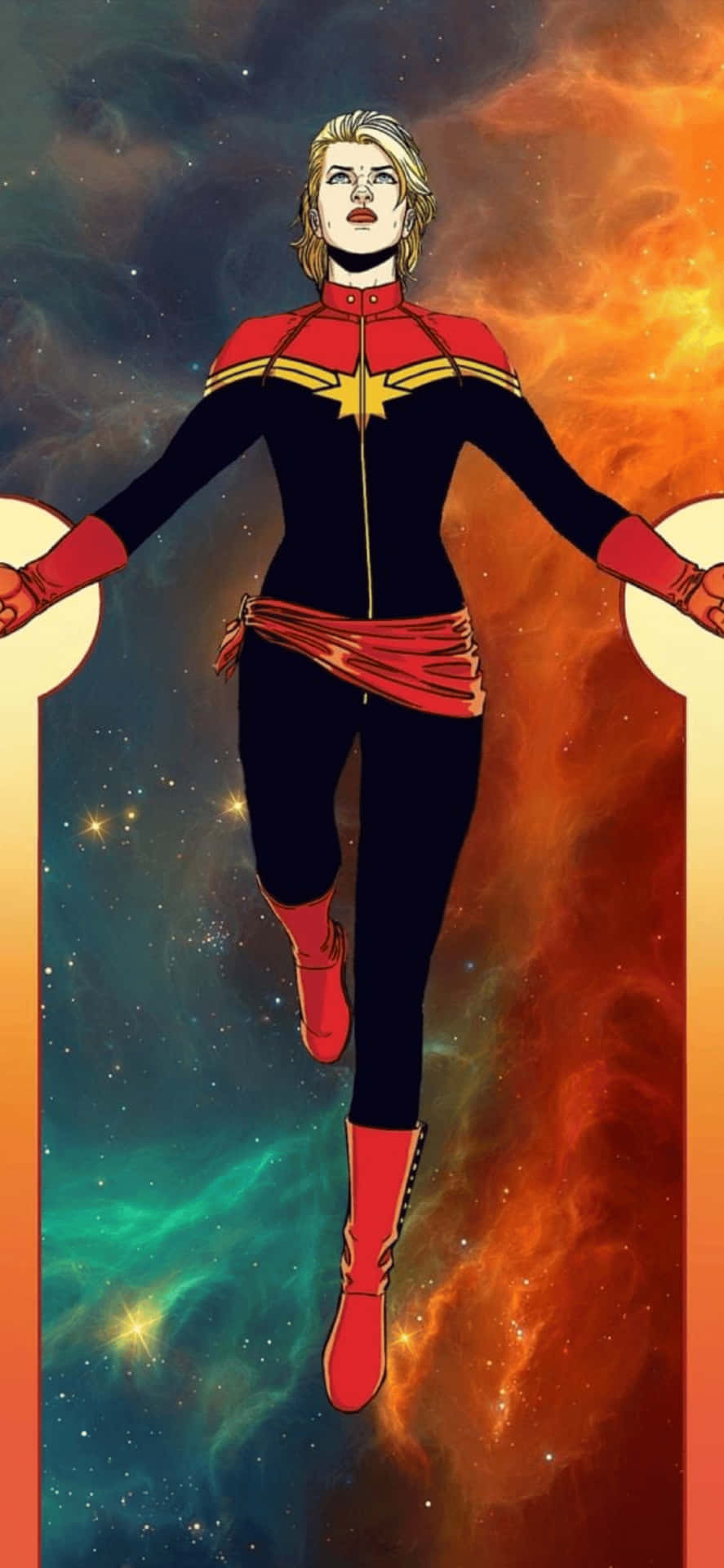Iphonexs Max Marvel Captain Marvel Bakgrund.