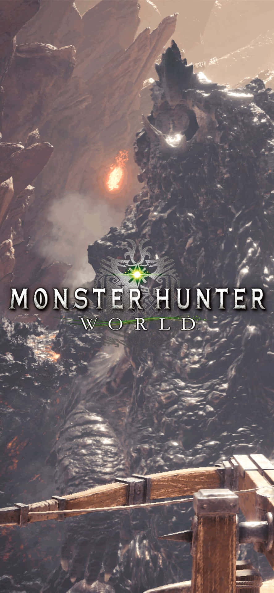 Sfondofiammeggiante Di Monster Hunter World Per Iphone Xs Max.