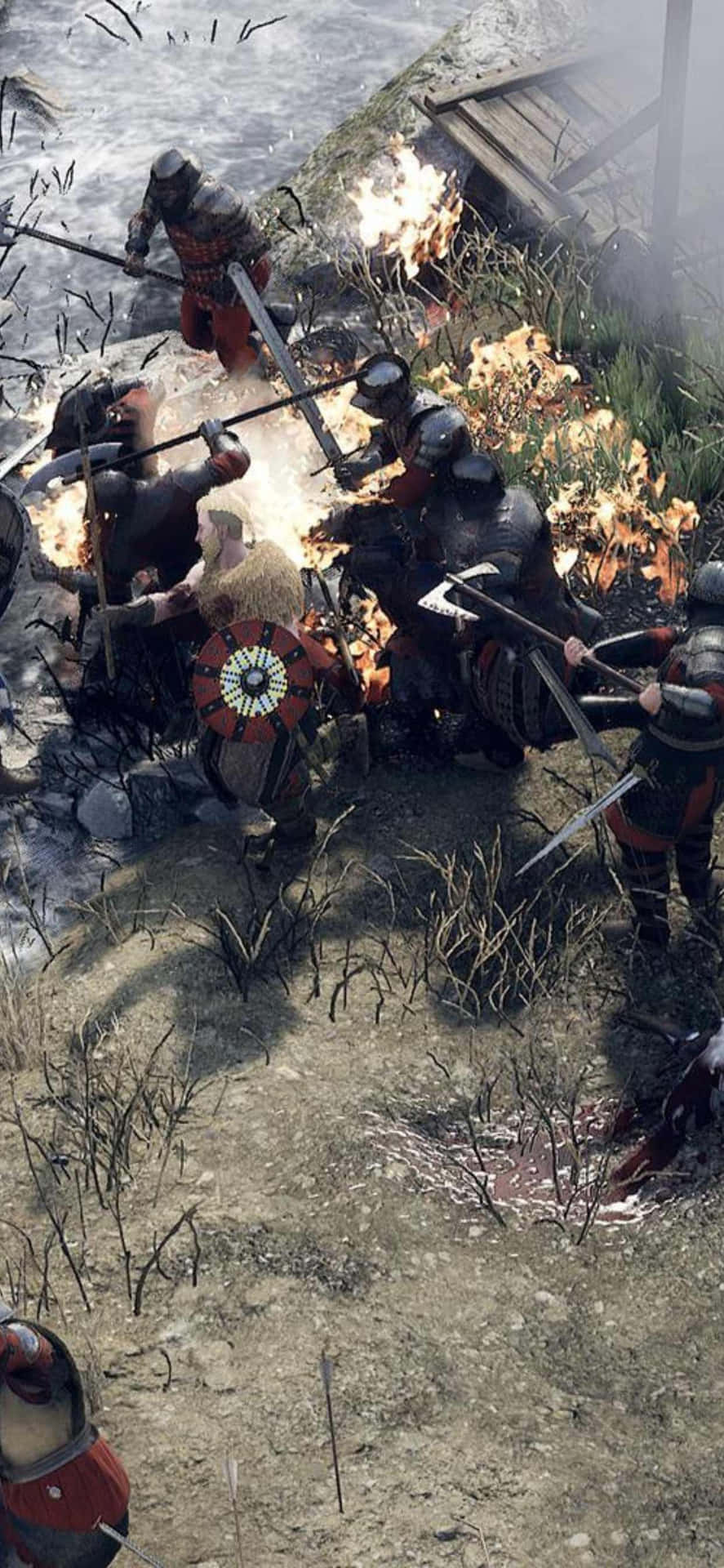 A Screenshot Of A Game With Soldiers And A River