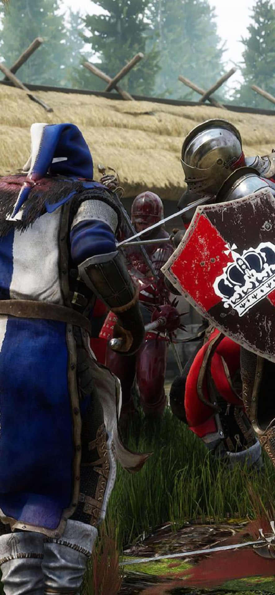 A Group Of Knights Are Fighting In A Game