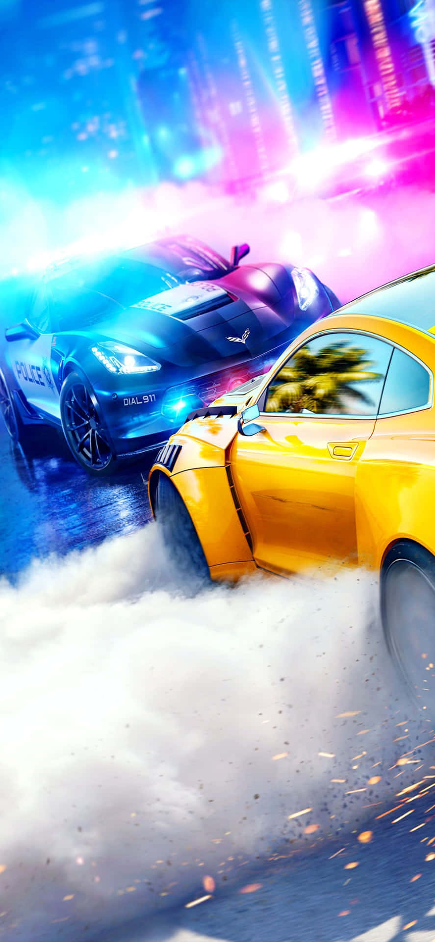 High-Intensity Gaming on iPhone XS Max: Need For Speed Heat Background.