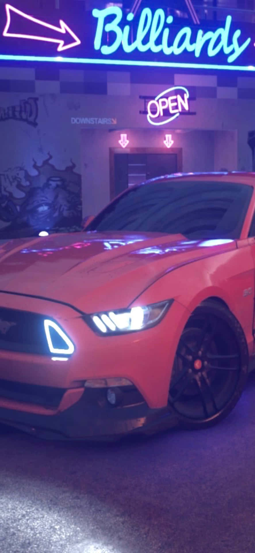 Iphonexs Max Need For Speed Heat Rosa Mustang Bakgrund