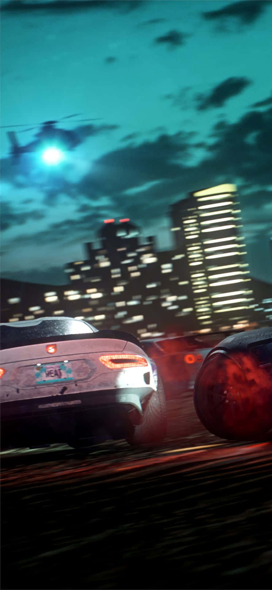Iphonexs Max Behöver En Need For Speed Heat Stadsbildsbakgrund.