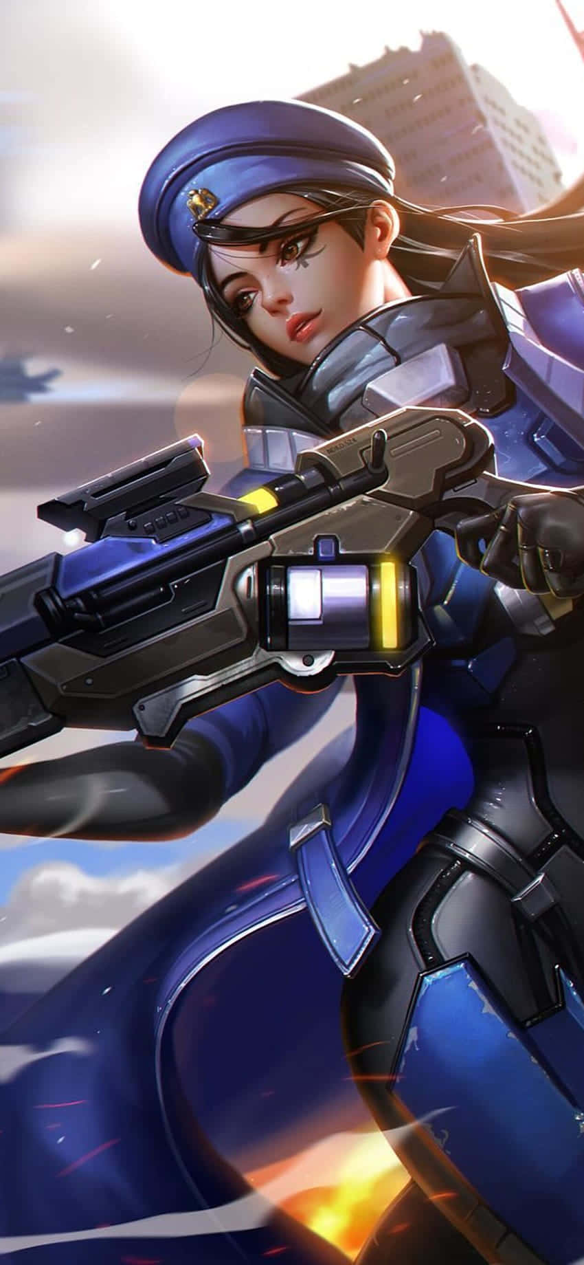 Iphone Xs Max Overwatch Background Captain Ana Fighting Background
