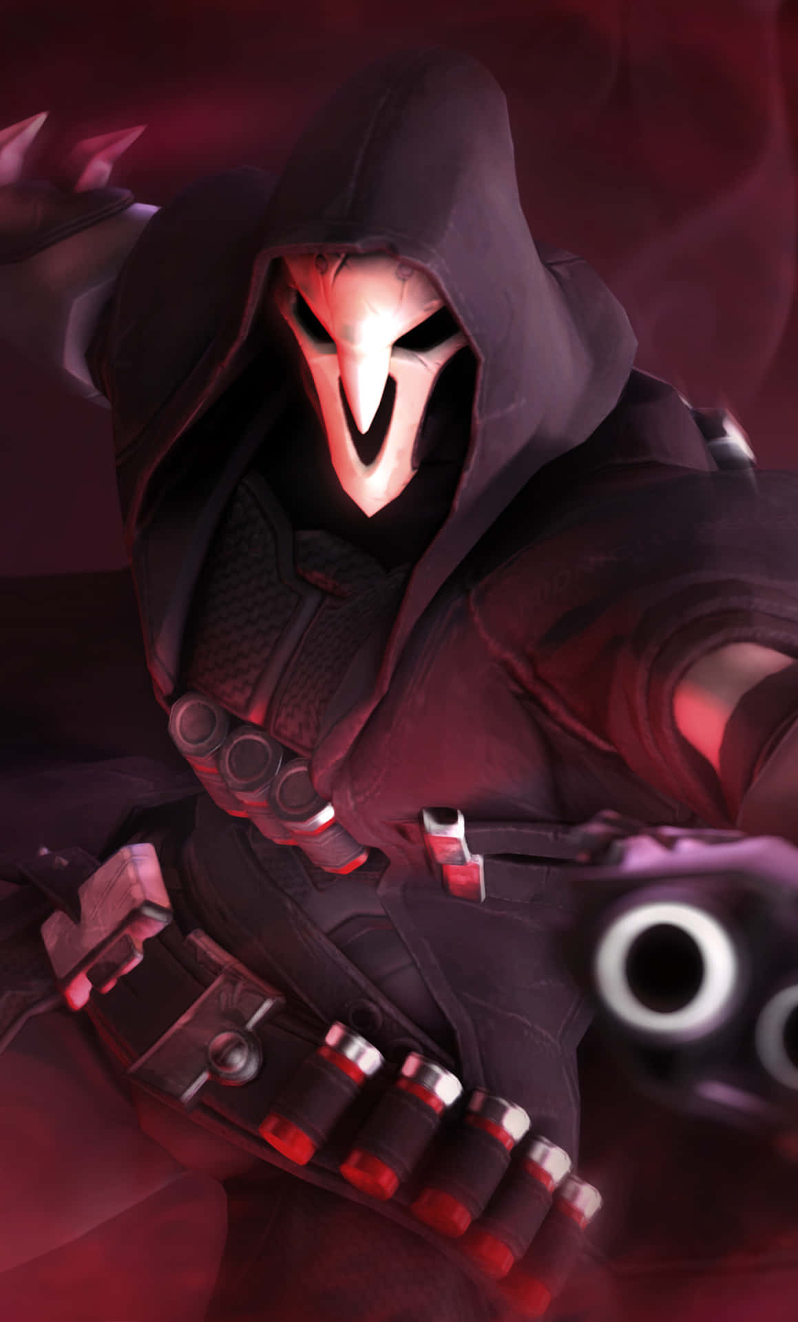 Iphone Xs Max Overwatch Background Reaper Pointing His Gun Background