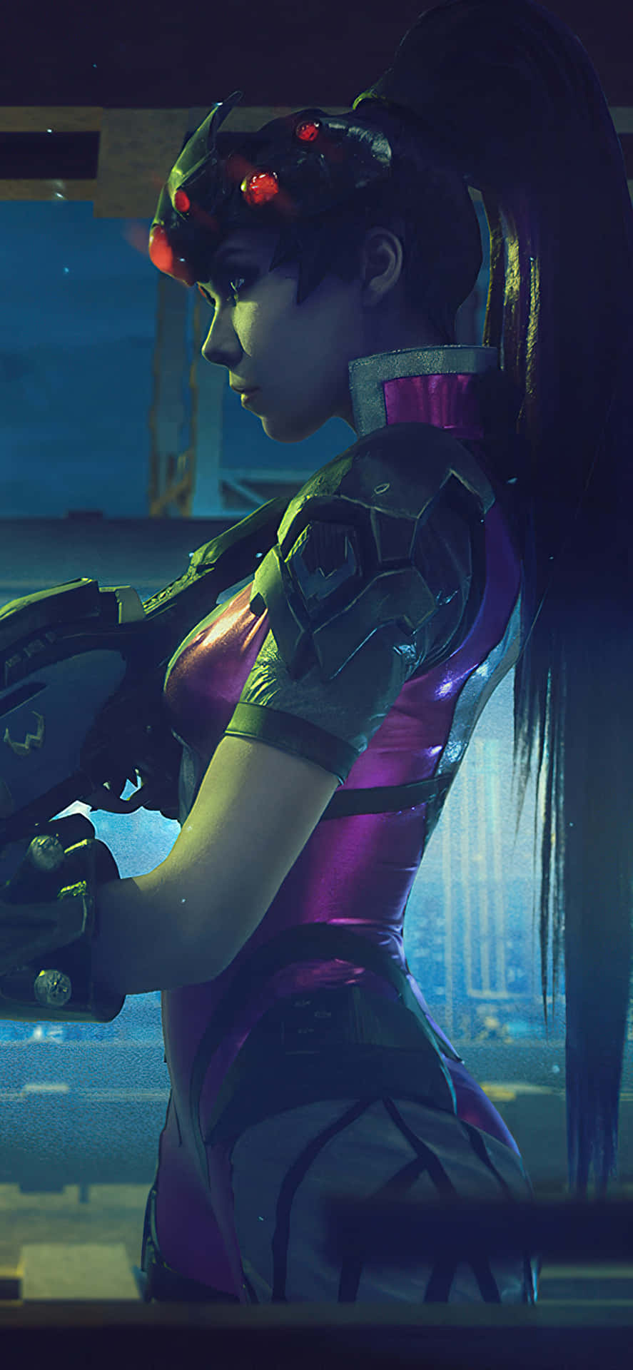 Iphone Xs Max Overwatch Background Widowmaker Side Profile Background