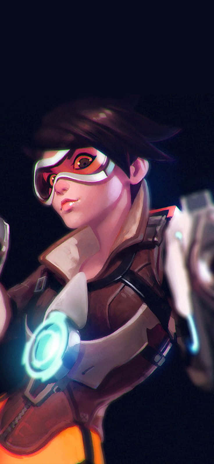 Iphone Xs Max Overwatch Background Tracer Looking Down Background