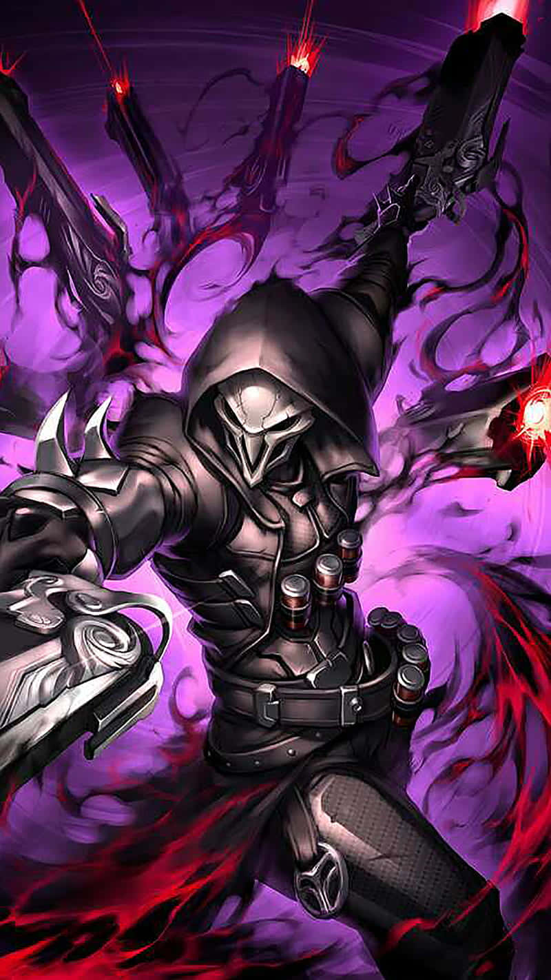 Iphone Xs Max Overwatch Background Reaper Fanart Drawing Shooting Guns Background