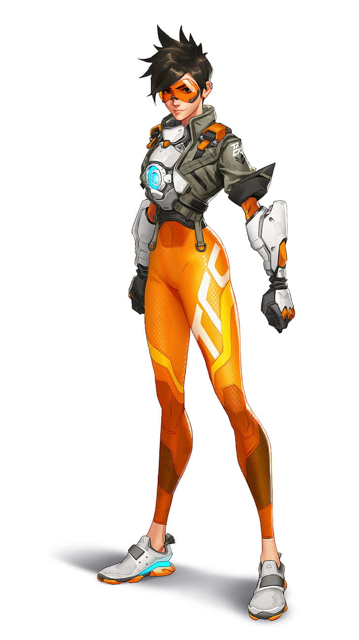 Iphone Xs Max Overwatch Background Tracer's Outfit Background